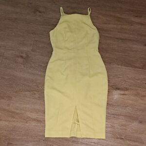 H&M Neon Yellow Midi Dress